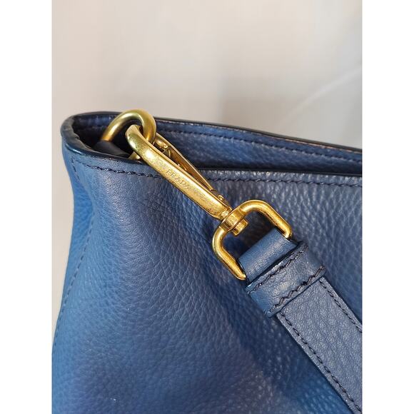 Prada Vitello Daino Shopping Tote Crossbody Bag Cobalto Blue BN1713 Made Italy - Picture 7 of 16
